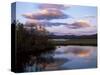 Trees and Lake at Sunset, Laponia, Lappland, Sweden, Scandinavia-Gavin Hellier-Stretched Canvas