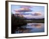 Trees and Lake at Sunset, Laponia, Lappland, Sweden, Scandinavia-Gavin Hellier-Framed Photographic Print