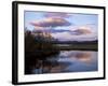 Trees and Lake at Sunset, Laponia, Lappland, Sweden, Scandinavia-Gavin Hellier-Framed Photographic Print