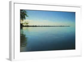 Trees And Pier On Sea At Dusk-Anthony Paladino-Framed Giclee Print