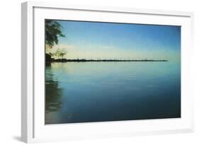 Trees And Pier On Sea At Dusk-Anthony Paladino-Framed Giclee Print