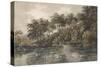 Trees and Ponds Near Bromley, Kent, C.1798 (W/C over Pencil with Bodycolour on Paper)-Thomas Girtin-Stretched Canvas