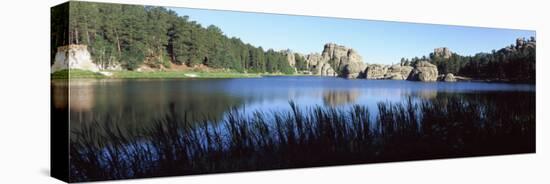 Trees around Lake, Sylvan Lake, Black Hills, Custer State Park, Custer County, South Dakota, USA-null-Stretched Canvas