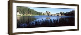 Trees around Lake, Sylvan Lake, Black Hills, Custer State Park, Custer County, South Dakota, USA-null-Framed Photographic Print