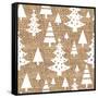 Trees Burlap-Joanne Paynter Design-Framed Stretched Canvas