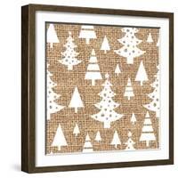 Trees Burlap-Joanne Paynter Design-Framed Giclee Print