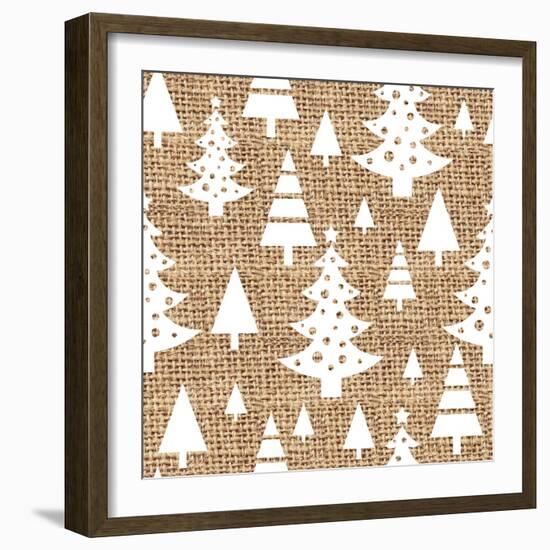 Trees Burlap-Joanne Paynter Design-Framed Giclee Print