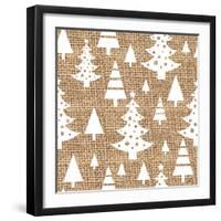 Trees Burlap-Joanne Paynter Design-Framed Giclee Print