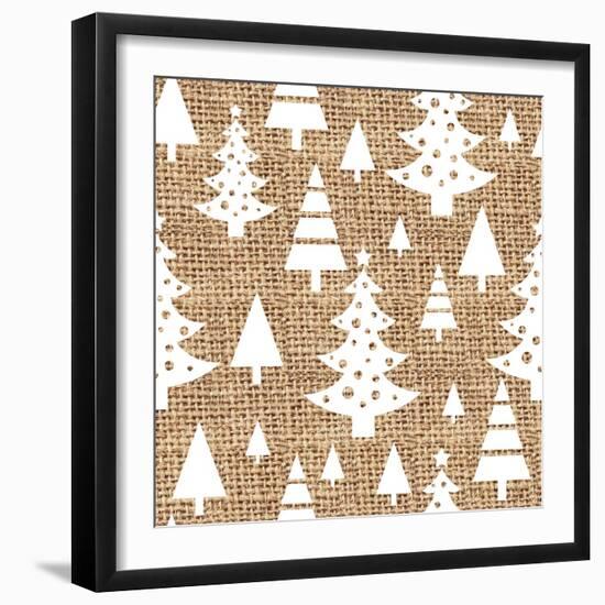 Trees Burlap-Joanne Paynter Design-Framed Giclee Print