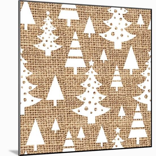 Trees Burlap-Joanne Paynter Design-Mounted Giclee Print