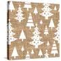 Trees Burlap-Joanne Paynter Design-Stretched Canvas