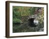 Trees by Pond and Stone Bridge at Hecksher Museum, Long Island, New York, USA-Merrill Images-Framed Photographic Print