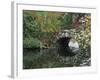 Trees by Pond and Stone Bridge at Hecksher Museum, Long Island, New York, USA-Merrill Images-Framed Photographic Print