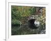 Trees by Pond and Stone Bridge at Hecksher Museum, Long Island, New York, USA-Merrill Images-Framed Photographic Print