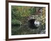 Trees by Pond and Stone Bridge at Hecksher Museum, Long Island, New York, USA-Merrill Images-Framed Photographic Print