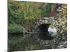 Trees by Pond and Stone Bridge at Hecksher Museum, Long Island, New York, USA-Merrill Images-Mounted Photographic Print