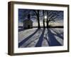 Trees Cast their Shadows Next to the Chapel Near Feldkirchen, Southern Germany-null-Framed Photographic Print