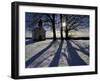 Trees Cast their Shadows Next to the Chapel Near Feldkirchen, Southern Germany-null-Framed Photographic Print