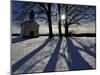 Trees Cast their Shadows Next to the Chapel Near Feldkirchen, Southern Germany-null-Mounted Photographic Print