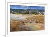 Trees Crusted in Frost and Thermal Features, Cold Autumn (Fall) Day, Upper Geyser Basin-Eleanor Scriven-Framed Photographic Print