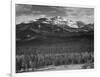 Trees Fgnd, Snow Covered Mts Bkgd "Long's Peak From North Rocky Mountain NP" Colorado 1933-1942-Ansel Adams-Framed Art Print