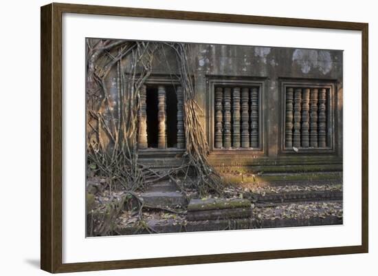 Trees Growing Through Building at Sunrise, Beng Mealea Temple, Near Angkor-Stephen Studd-Framed Photographic Print