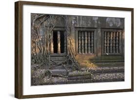 Trees Growing Through Building at Sunrise, Beng Mealea Temple, Near Angkor-Stephen Studd-Framed Photographic Print