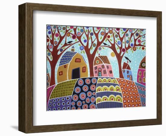 Trees Houses Barn & Birds-Karla Gerard-Framed Giclee Print