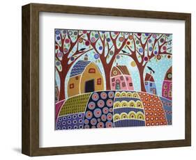 Trees Houses Barn & Birds-Karla Gerard-Framed Giclee Print