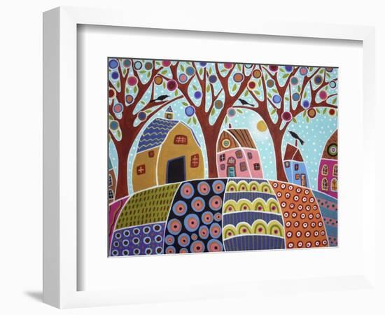 Trees Houses Barn & Birds-Karla Gerard-Framed Giclee Print