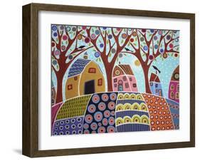 Trees Houses Barn & Birds-Karla Gerard-Framed Giclee Print