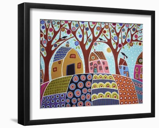 Trees Houses Barn & Birds-Karla Gerard-Framed Giclee Print