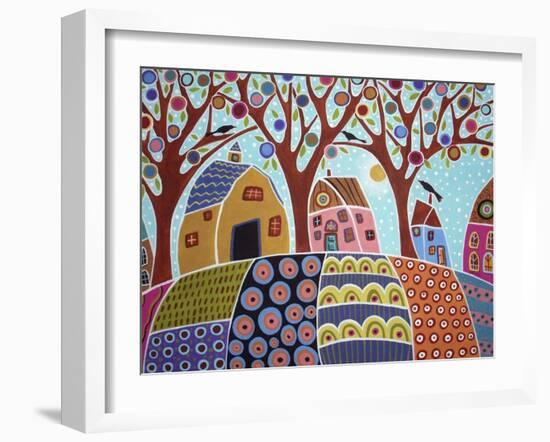 Trees Houses Barn & Birds-Karla Gerard-Framed Giclee Print