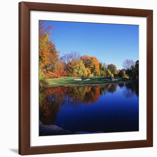 Trees in a Golf Course, Patterson Club, Fairfield, Connecticut, USA-null-Framed Photographic Print