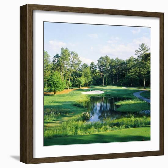 Trees in a Golf Course, Pine Needles Lodge and Golf Club, Pinehurst, Moore County-null-Framed Photographic Print