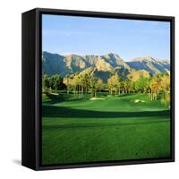 Trees in a Golf Course with a Mountain Range in the Background, Thunderbird Country Club-null-Framed Stretched Canvas