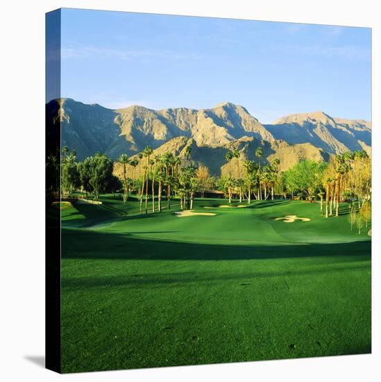 Trees in a Golf Course with a Mountain Range in the Background, Thunderbird Country Club-null-Stretched Canvas