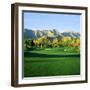 Trees in a Golf Course with a Mountain Range in the Background, Thunderbird Country Club-null-Framed Photographic Print