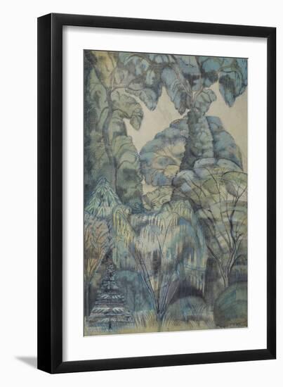 Trees in Bird Garden, Iver Heath, 1913 (W/C & Pencil on Paper)-Paul Nash-Framed Giclee Print