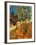 Trees in the Asylum Gardens, Arles, 1889-Vincent van Gogh-Framed Giclee Print