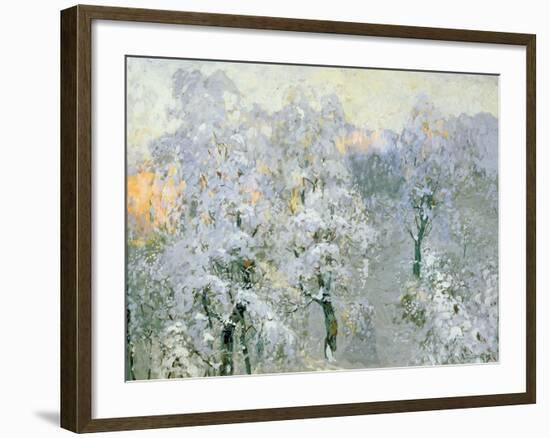 Trees in Wintry Silver, 1910-Konstantin Ivanovich Gorbatov-Framed Giclee Print