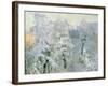 Trees in Wintry Silver, 1910-Konstantin Ivanovich Gorbatov-Framed Giclee Print