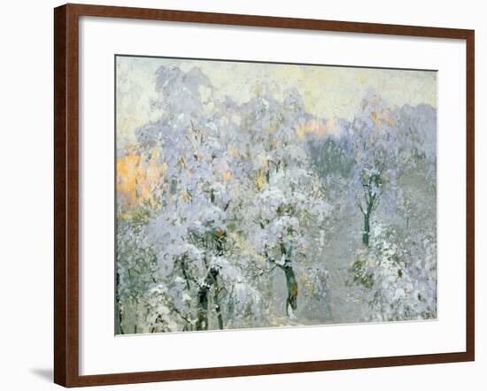 Trees in Wintry Silver, 1910-Konstantin Ivanovich Gorbatov-Framed Giclee Print