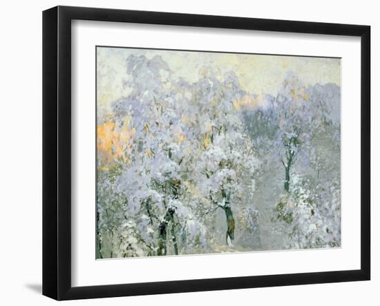 Trees in Wintry Silver, 1910-Konstantin Ivanovich Gorbatov-Framed Giclee Print