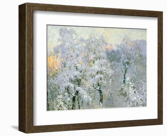 Trees in Wintry Silver, 1910-Konstantin Ivanovich Gorbatov-Framed Giclee Print