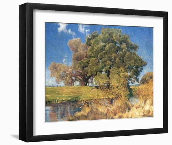 Trees near Water-Eugen Bracht-Framed Art Print