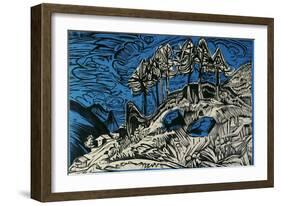 Trees on a Mountain Slope-Ernst Ludwig Kirchner-Framed Giclee Print