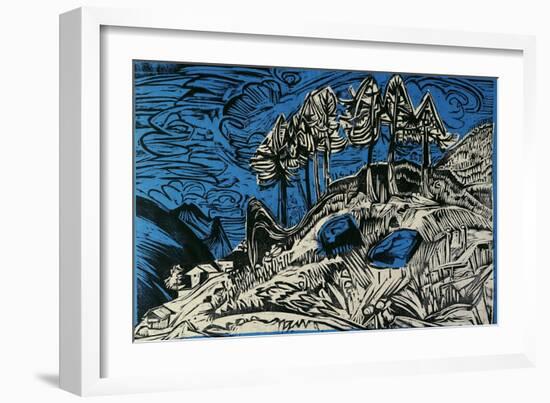 Trees on a Mountain Slope-Ernst Ludwig Kirchner-Framed Giclee Print