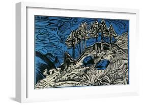 Trees on a Mountain Slope-Ernst Ludwig Kirchner-Framed Giclee Print