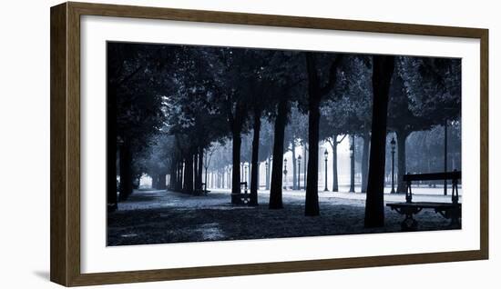 Trees on both sides of a walkway, Champs Elysees, Paris, France-null-Framed Photographic Print